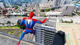 GTA 5 Ragdolls SPIDERMAN Jumps/Fails in 4K 60FPS # (Euphoria Physics)