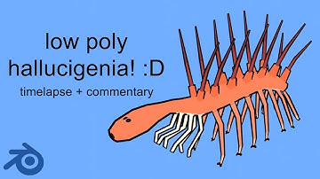 Low Poly Hallucigenia | Timelapse + Commentary