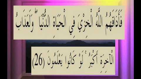 القرآن الكريم سورة الزمر الاية 26