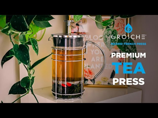 How to French press loose leaf tea in a Grosche Madrid French press 