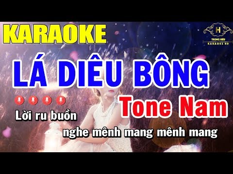 Lá Diêu Bông Karaoke - Karaoke Lá Diêu Bông Tone Nam Nhạc Sống | Trọng Hiếu