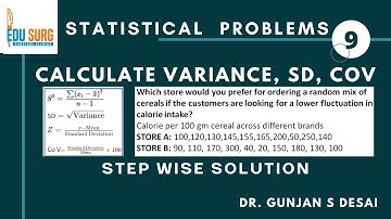 Calculate variance, standard deviation and co-efficient of variation l Statistics made easy