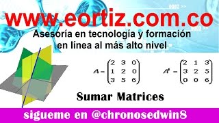 Cómo sumar Matrices
