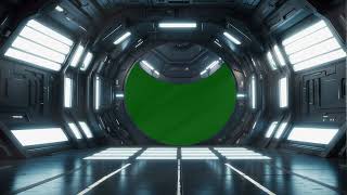 Spaceship door 9 opening and closing | Royalty free green screen video
