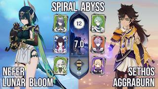 Nefer Lunar Bloom & Sethos Aggraburn | Spiral Abyss 7.0 / Luna VIII | Genshin Impact