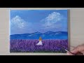 Girl in Lavender field|Acrylic Painting #41