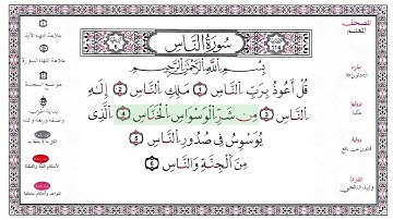 إملاء سورة النَّاس مع التكرار و الانتظار 114 - an-Nas - The Men