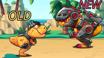 OLD T-Rex vs New Mecha Mecha T-Rex - Dino Bash 2 Travel Through Time