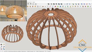 Diseño de Lampara Colgante en Skechup para corte en CNC Router o Laser