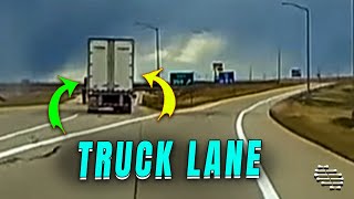 Semi Truck Makes Risky Lane Change