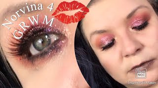 GRWM Norvina 4 neutral glitter eye chatty grwm @spaceysno1girl-youtuber