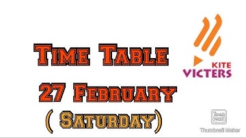 Victers Timetable 27.02.2021 l Firstbell 27 February 2021