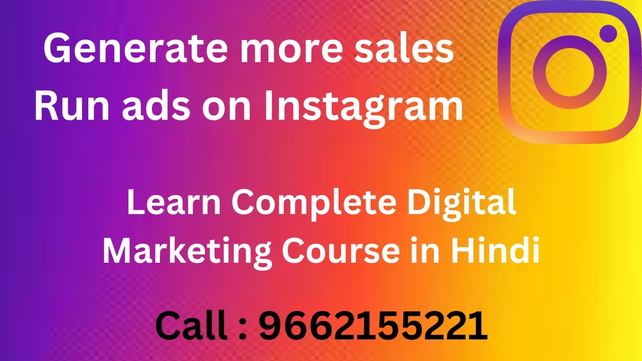 How to run ads on instagram to generate sales ? - Learn in Hindi - YouTube