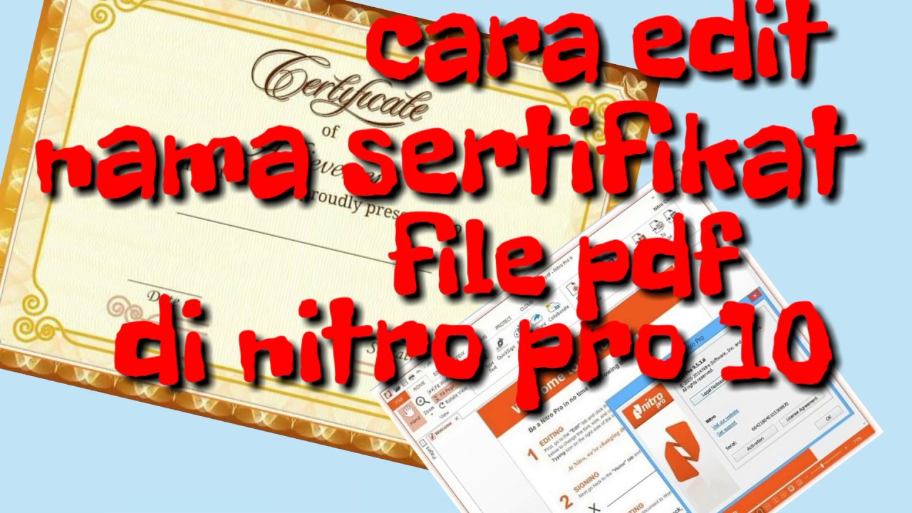 Cara edit nama sertifikat file pdf youtube