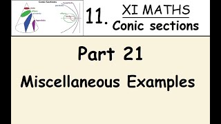 Kerala State 11th math - Chapter 11 - Conic sections - Part 21 - Miscellaneous Examples