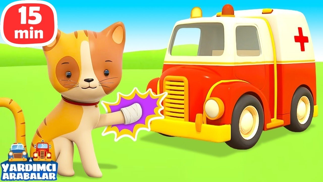 Yardımcı Arabalar ve Kedicik! Yavru kediye ne oldu? Çocuklar için Çizgi Filmler