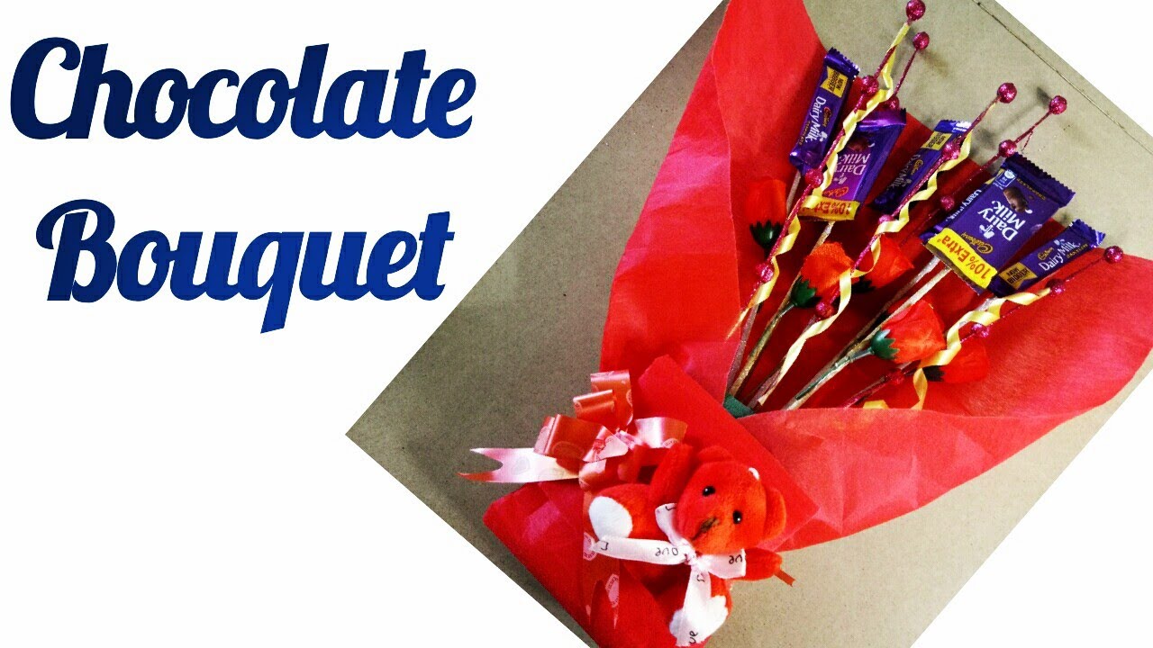 How to make Chocolate Bouquet Valentinesday Gift Idea DIY Chocolate Bouquet YouTube