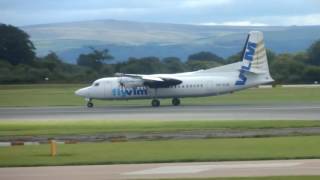VLM Airlines F50 OO-VLM at Manchester Airport - Landing and Departure