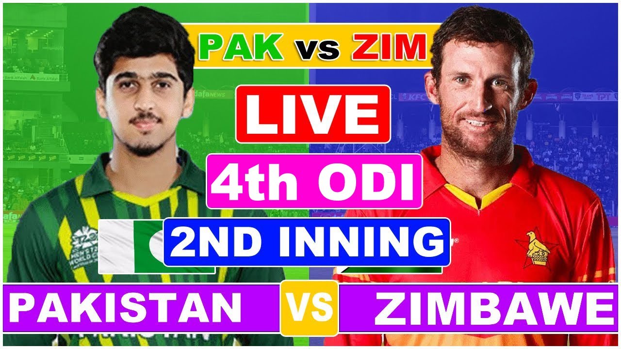 LIVE PAKISTAN vs ZIMBABWE 4th ODI Match Live Scores & COMMENTARY