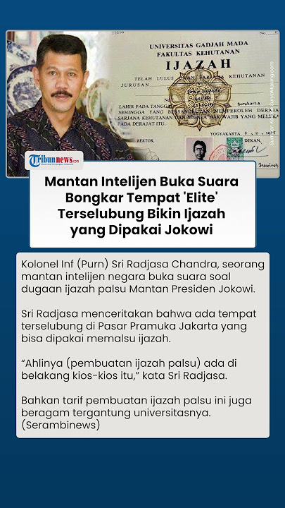 Mantan Intelijen Bongkar Tempat Rahasia Ahli Buat Ijazah, Tuding Jadi Tempat yang Dipakai Jokowi