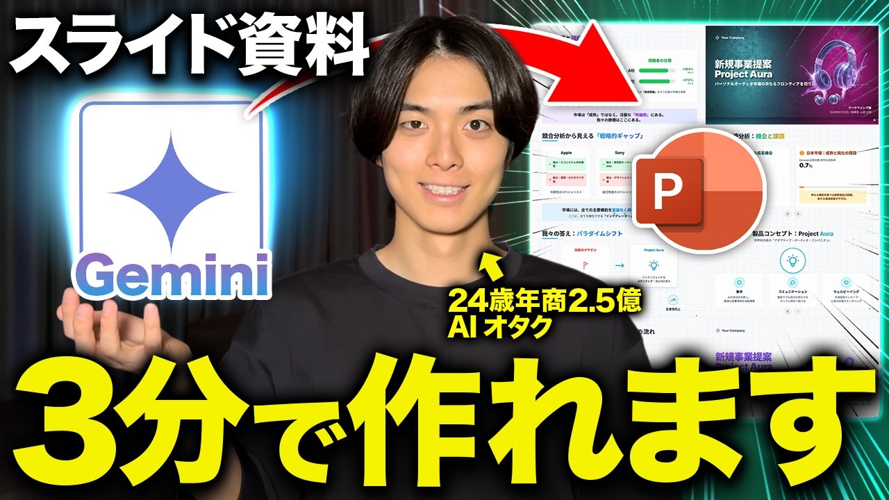 【2025年最新】Geminiでパワポ・スライド資料を爆速作成する裏ワザを解説します