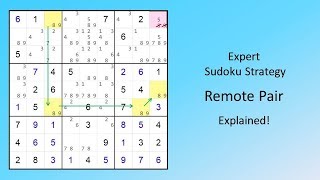 Expert Sudoku Strategy Remote Pair Explained