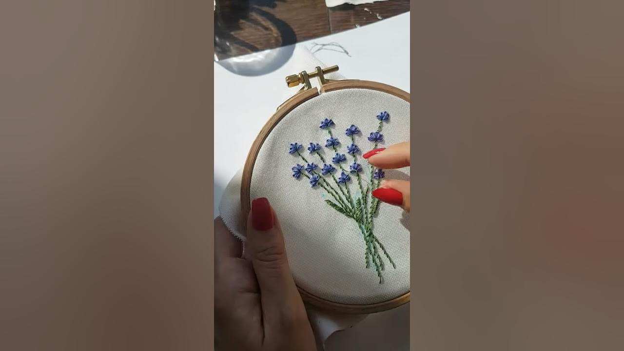 How to embroider lavender leaf YouTube