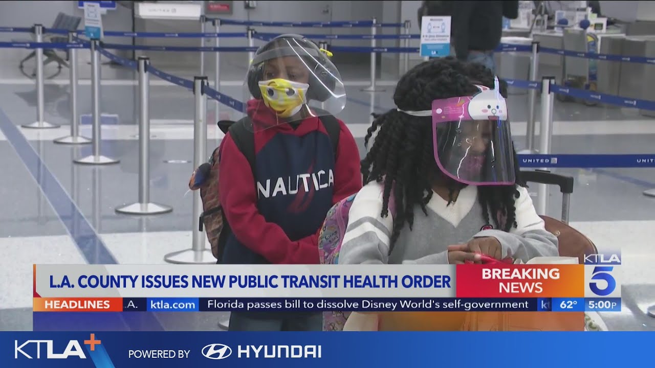 L.A. County to keep mask mandate at airports, on public transit - YouTube