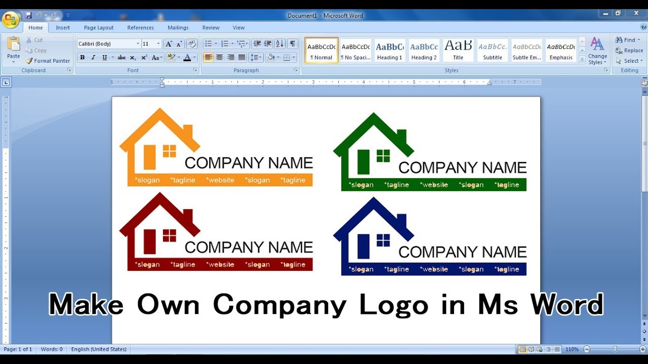 How To Make Own Company Logo Design In Ms Word And Save Jpeg File Ms Word Tutorial Ad Real Tech Youtube