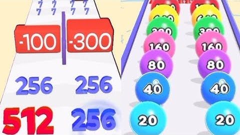 New Record Satisfying Math Game  - Number Merge Plus And Run Vs Ball Master