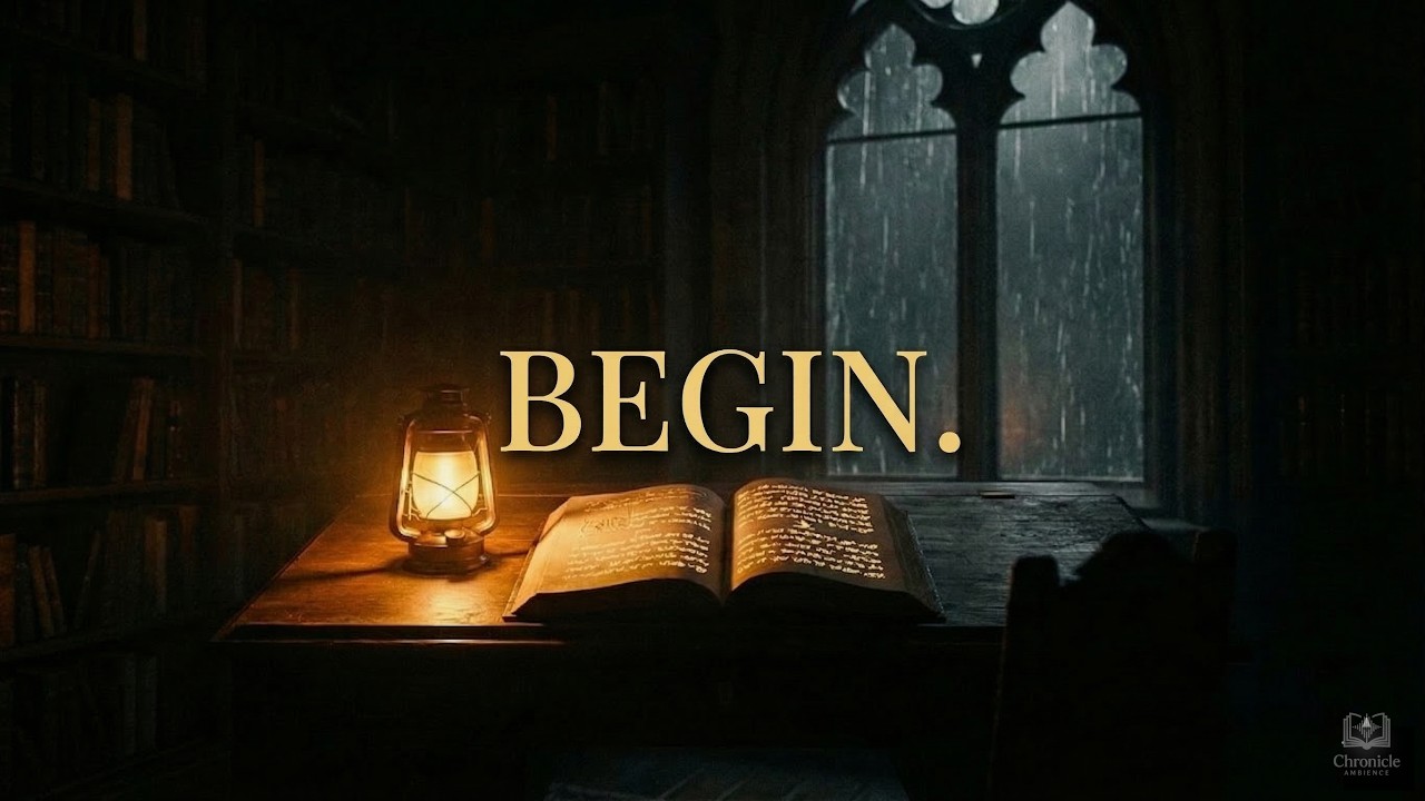 Deep Focus in the Rainy Magic Library 📖✨ [Dark Academia Ambience]