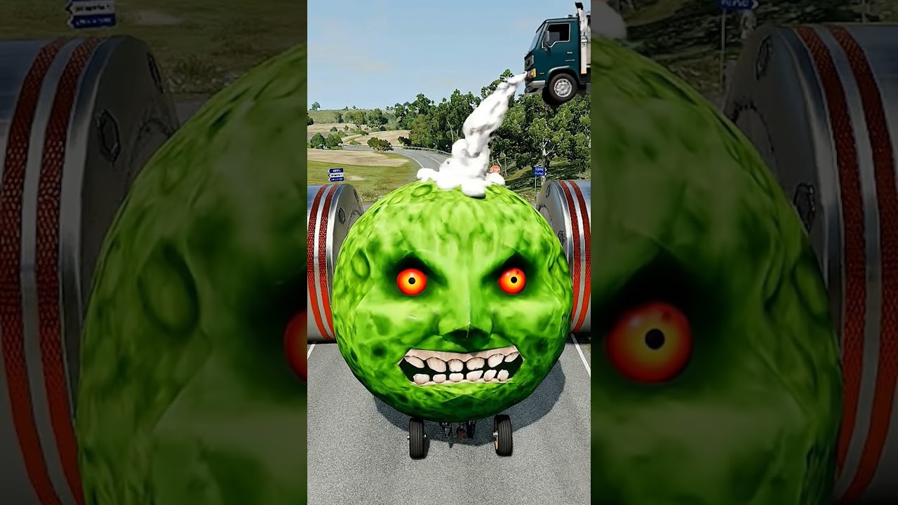 Long & Colourful Capsule Buses vs Hydraulic Crush - BeamNG.drive 