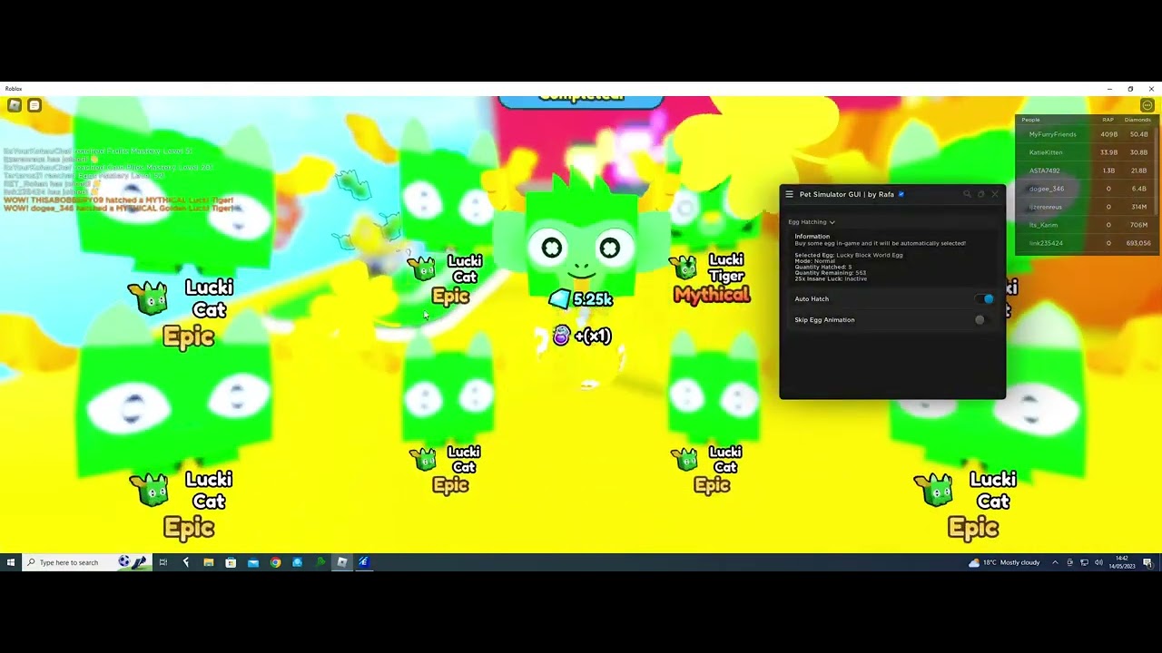 Rafa's hub script showcase#psx #petsimx - YouTube