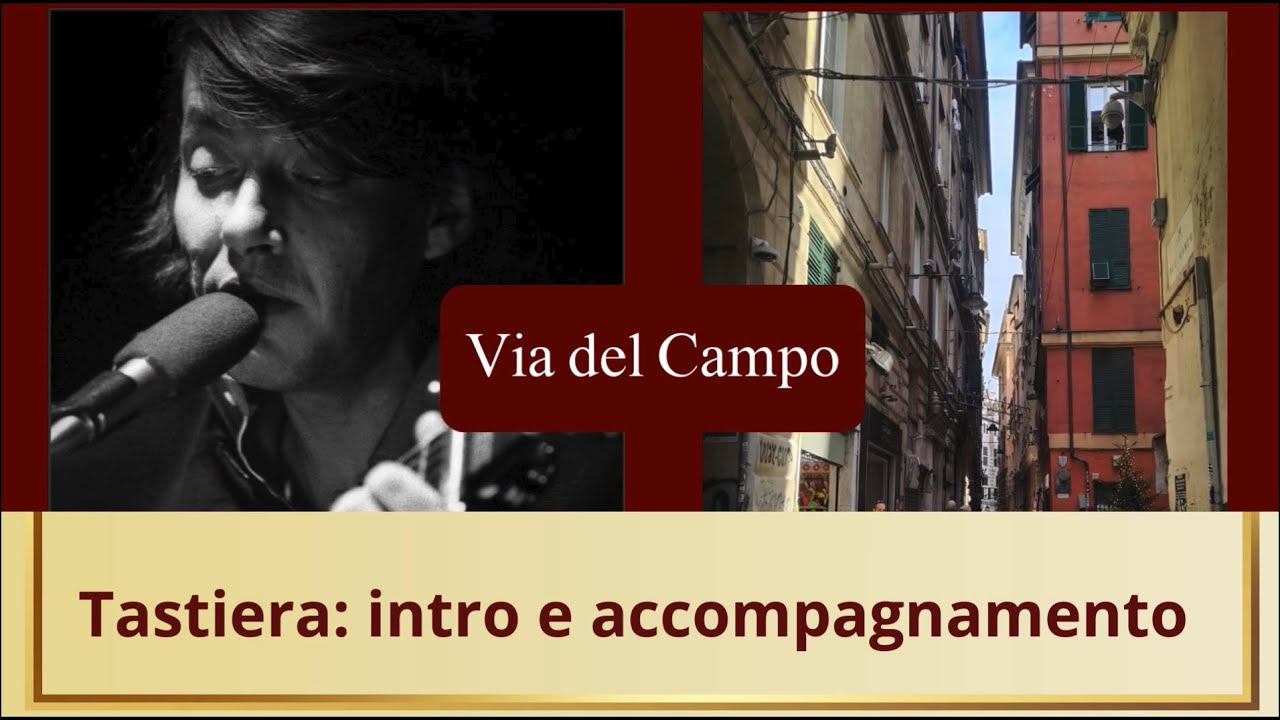 Via del Campo - tutorial tastiera - intro e accompagnamento