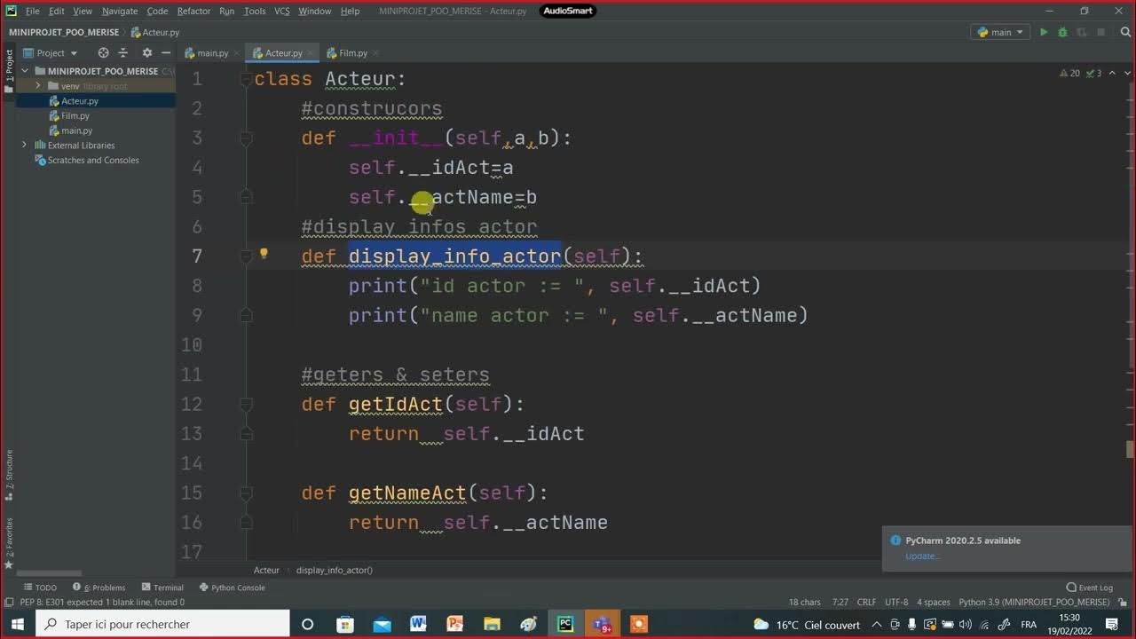 Module: La programmation Orienté Object en python #EX_poo_python #26 ...