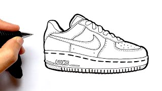 División cajón Interior Como Dibujar Air Force 1 Nike - YouTube