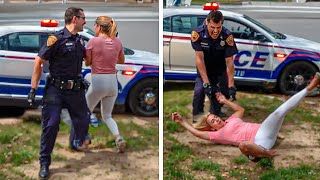 Karen Gets KNOCKED OUT by Police..