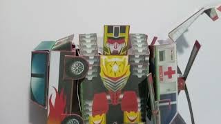 Foldabots Papercraft Review Elementron Combiner Papercraft Robot Combiner Transforming Papertoy