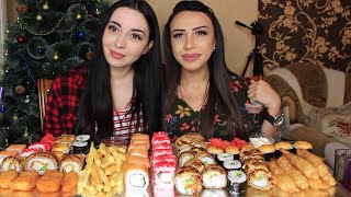 НАКОНЕЦ-ТО МУКБАНК С ЖАЛИ ! ВКУСНЕЙШИЕ СУШИ РОЛЛЫ Ayka Emilly