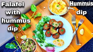 Falafel Recipe /How to make Falafel with Hummus dip/Hummus dip recipe/ Teatime snacks recipe