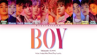 TREASURE (트레저) - BOY [HAN|ROM|ENG Color Coded Lyrics]
