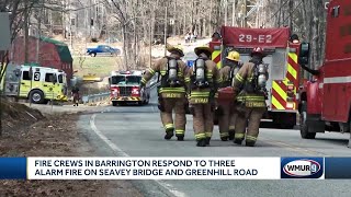 Multiple crews put out three alarm fire in Barrington