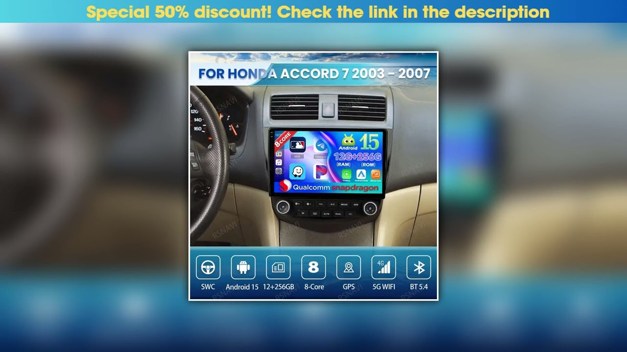 Limited Android 15 Car Radio For Honda Accord 7 2003 - 2007 Multimedia QLED Viedo Player DSP Autora