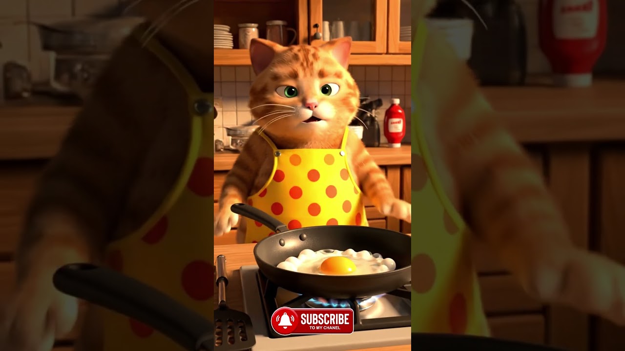 My Chubby Cat Cooks the Perfect Fried Egg