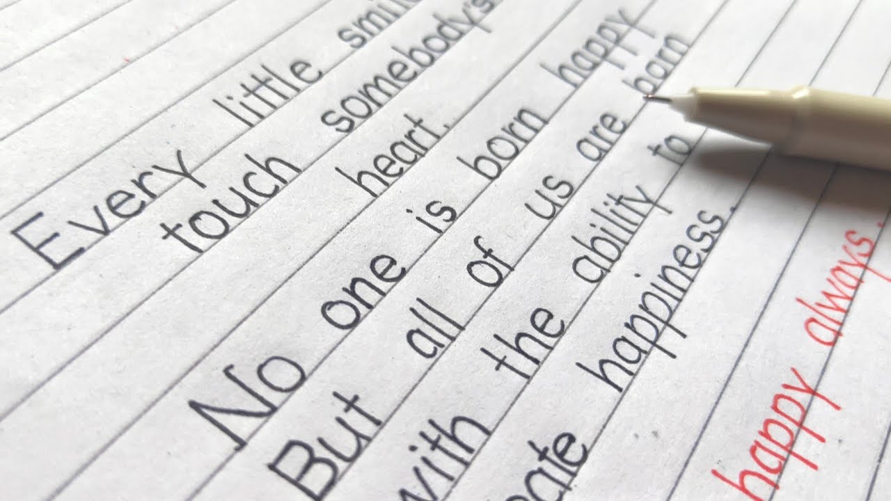 Print handwriting with hi-techpoint pen/ neat and clean hand writing ...