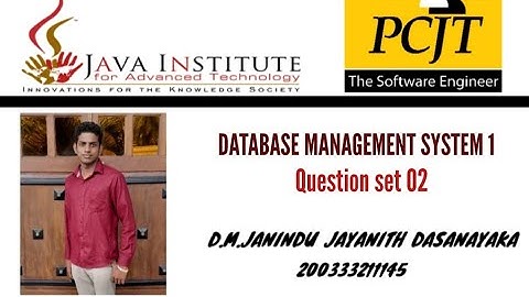 DBMS QUESTION SET 02