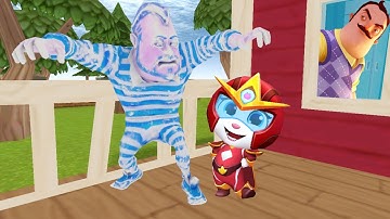 Dark Riddle vs Talking Tom Hero Dash ( Prisoner vs Fire Arrow Angela )