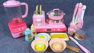 7 minutes satisfactory unboxing Pink Kitchen Toys BBQ cooking game ASMR