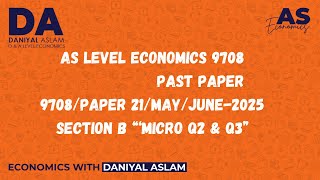 AS Economics 9708 May/June 2025 Paper 21 Section B (Micro) |How to answer 8 and 12 Markers|
