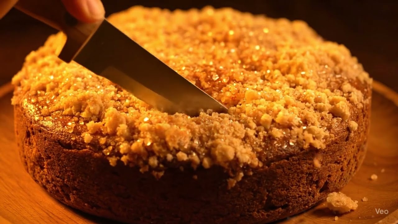 Slicing a GOLDEN Berry Crumble Cake 🍰 (Sugar Crust ASMR)